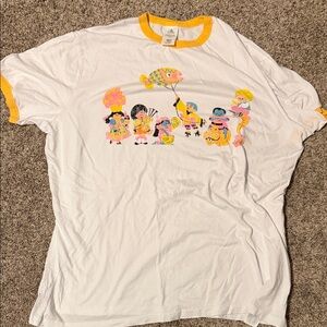 Colorful Disney It’s a Small World Graphic Tee with Yellow Accents